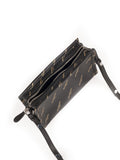 Balenciaga - Bazar All Over Print Pochette Crossbody Bag - Black / Gold - ForwardModa
