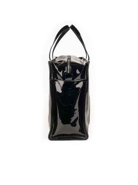 Balenciaga - Bazar Patent Leather M Shopper Bag - Black - ForwardModa