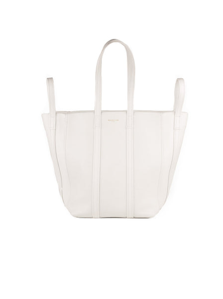 Balenciaga - Calfskin Small Laundry Cabas Shopping Bag - White - ForwardModa