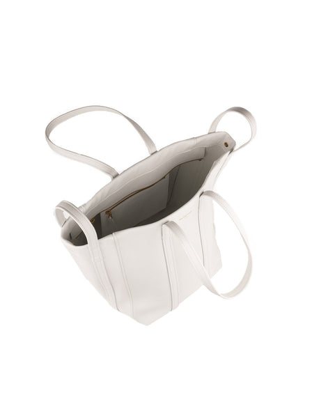 Balenciaga - Calfskin Small Laundry Cabas Shopping Bag - White - ForwardModa