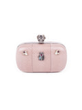 Skull Box Clutch - Rose Beige