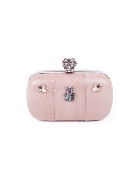 Skull Box Clutch - Rose Beige