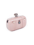 Skull Box Clutch - Rose Beige