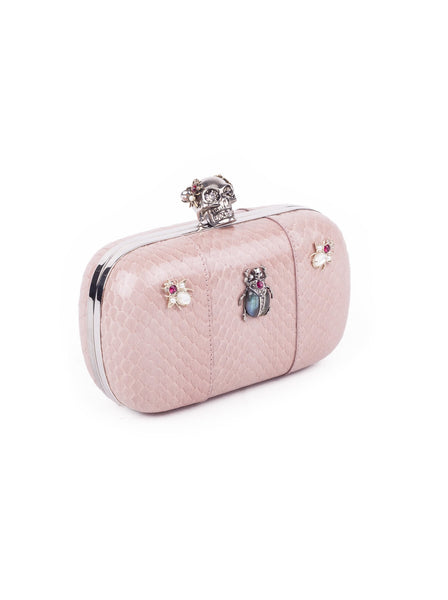 Skull Box Clutch - Rose Beige