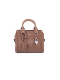 Padlock Mini Zip Satchel - Brown