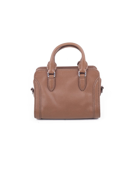 Padlock Mini Zip Satchel - Brown