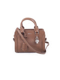 Padlock Mini Zip Satchel - Brown