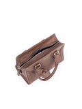 Padlock Mini Zip Satchel - Brown