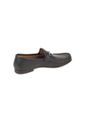 Pebbled Leather Horsebit Moccasin Loafer - Black