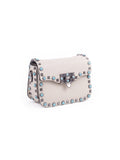 Rockstud Rolling Shoulder Bag - White