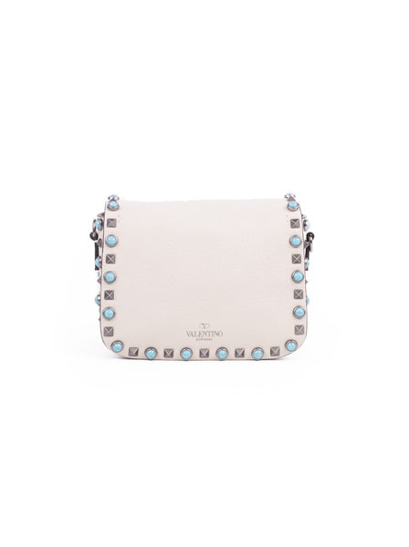 Rockstud Rolling Shoulder Bag - White