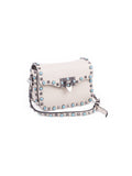 Rockstud Rolling Shoulder Bag - White