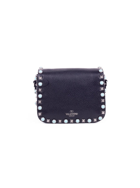 Rockstud Rolling Shoulder Bag - Black