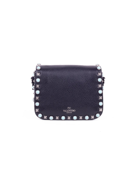Rockstud Rolling Shoulder Bag - Black