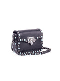 Rockstud Rolling Shoulder Bag - Black