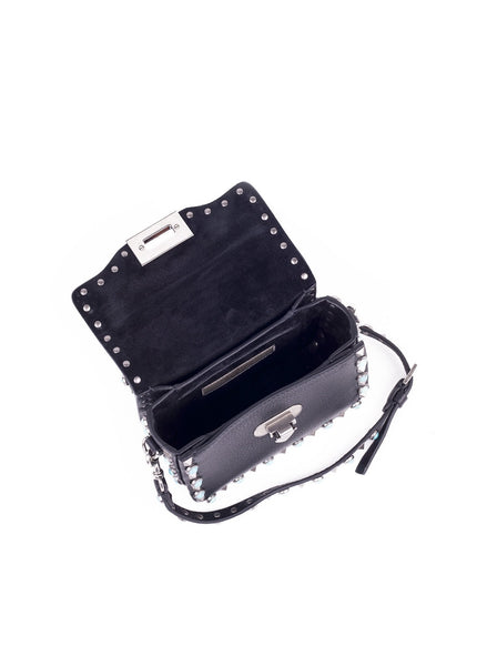Rockstud Rolling Shoulder Bag - Black