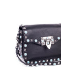 Rockstud Rolling Shoulder Bag - Black