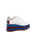 Sneak-Elyse Lace-Up - White / Blue / Red