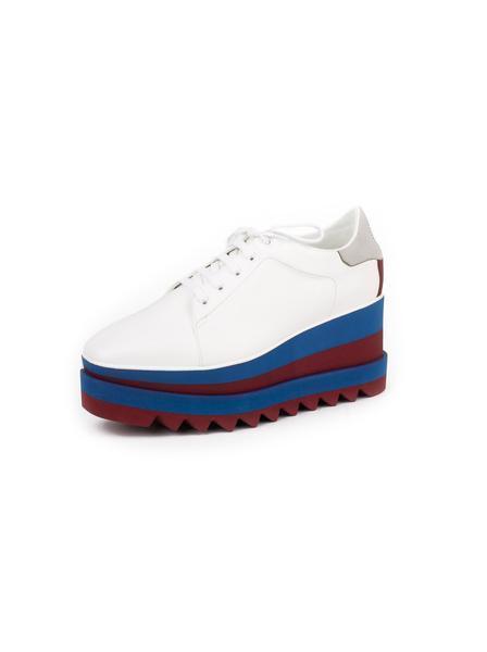 Sneak-Elyse Lace-Up - White / Blue / Red