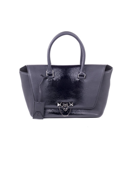 Demilune Rockstud Satchel Bag - Black