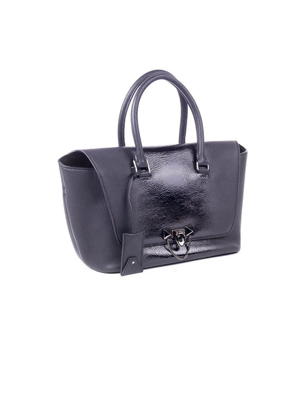 Demilune Rockstud Satchel Bag - Black