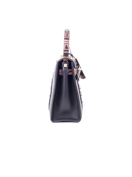 My Rockstud Embellished Leather Tote - Tribal Black