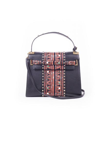 My Rockstud Embellished Leather Tote - Tribal Black