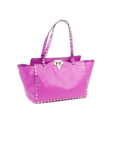 Rockstud Trapeze Tote - Fuschia
