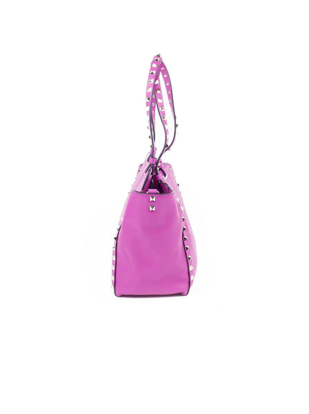 Rockstud Trapeze Tote - Fuschia