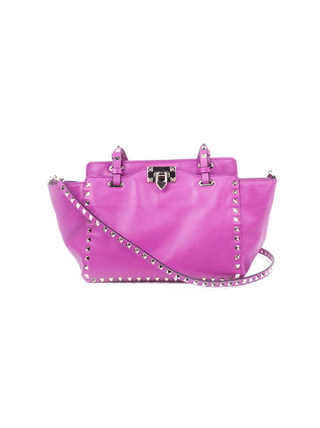 Rockstud Trapeze Tote - Fuschia