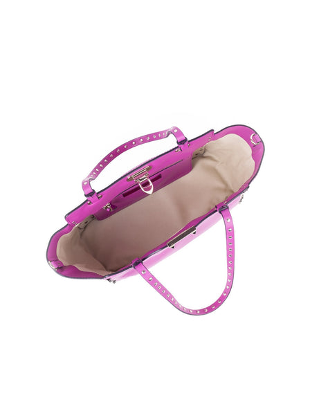 Rockstud Trapeze Tote - Fuschia
