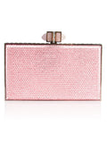 Judith Leiber Couture - Coffered Rectangle Crystal Clutch - Silver / Light Rose - ForwardModa