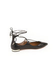 Aquazzura - Christy Flat - Black - ForwardModa