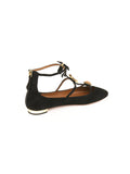 Suede Embellished Pandora Ballet Flat - Black