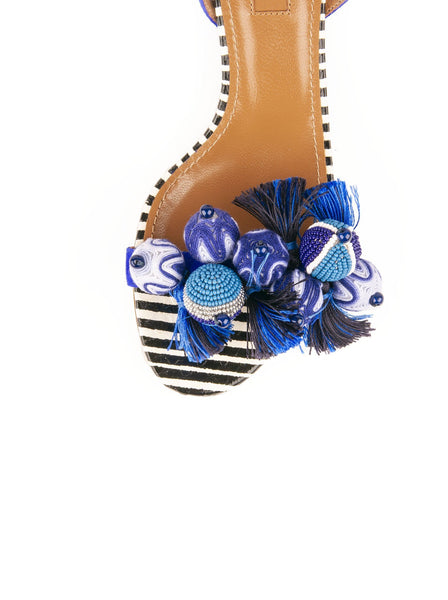 Suede & Snakeskin Tropicana Sandal 50 - Multi Blue
