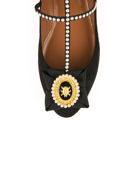 Aquazzura - Ballerina Cameo Ballet - Black - ForwardModa