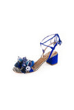 Suede & Snakeskin Tropicana Sandal 50 - Multi Blue