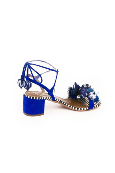 Suede & Snakeskin Tropicana Sandal 50 - Multi Blue