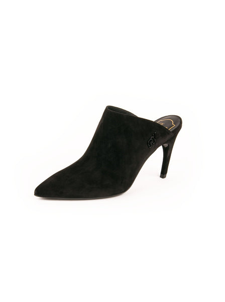 Suede Choc Real Mules - Black