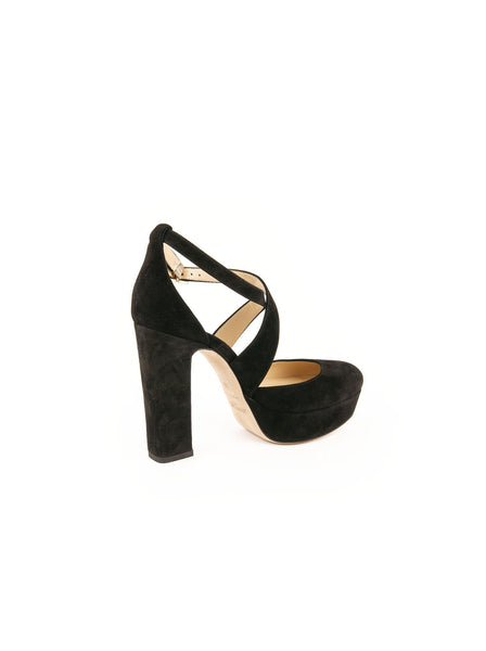Joyce 120 Velvet Pumps - Black