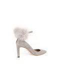 Suede South 85 Ankle Strap Pumps - Moonstone