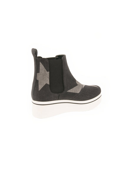 Stella McCartney - Binx Star High Top Platform Sneaker - Black / Gray - ForwardModa