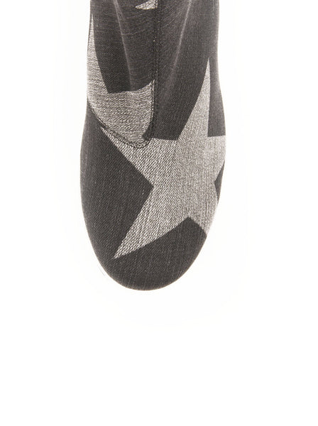 Stella McCartney - Binx Star High Top Platform Sneaker - Black / Gray - ForwardModa