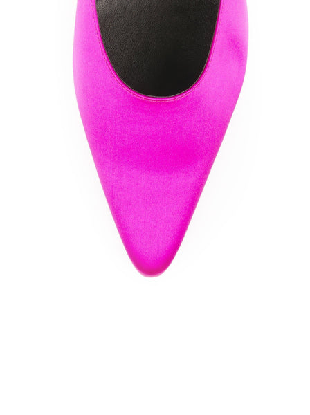Stella McCartney - Bow Tied Satin Pump - Hot Pink - ForwardModa