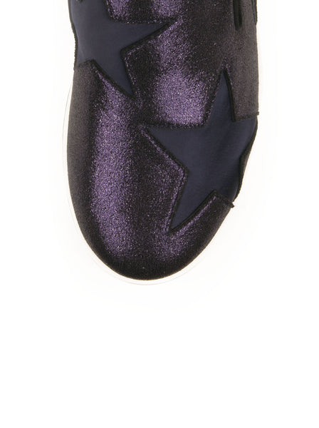Stella McCartney - Binx Star Glitter Platform Loafer - Navy Blue - ForwardModa