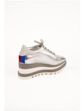 Sneak Elyse Platform Sneaker - Silver / White