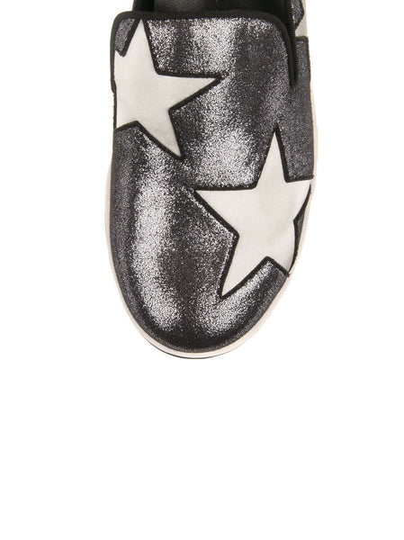 Stella McCartney - Binx Star Glitter Platform Loafer - Silver / Gray - ForwardModa