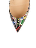 Pigalle Follies 100 Patent Loubitag Pumps - Black / Multi