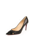 Christian Louboutin - Biblio 85 Leather Cutout Pumps - Black - ForwardModa