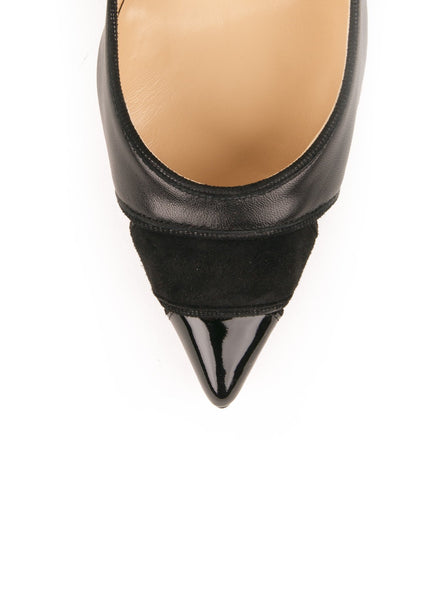 Christian Louboutin - Biblio 85 Leather Cutout Pumps - Black - ForwardModa